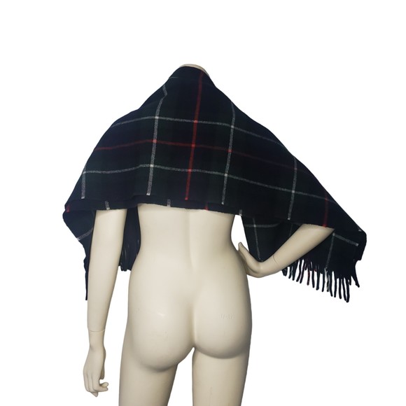 VINTAGE 100% Lambswool Tartan Plaid Scarf - Picture 4 of 5